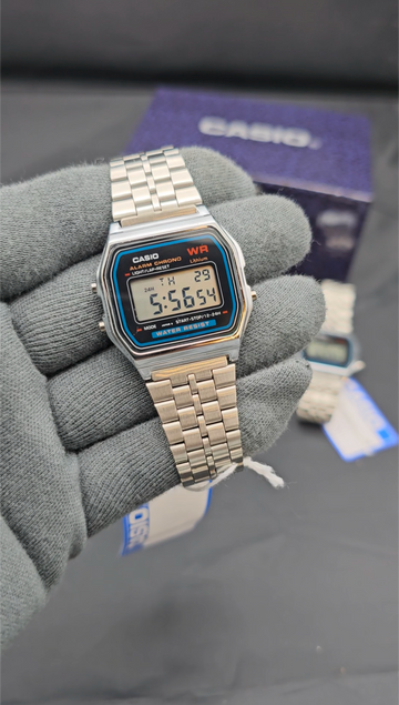 Casio Orignal A159W-N1DF β Vintage Silver Digital Watch