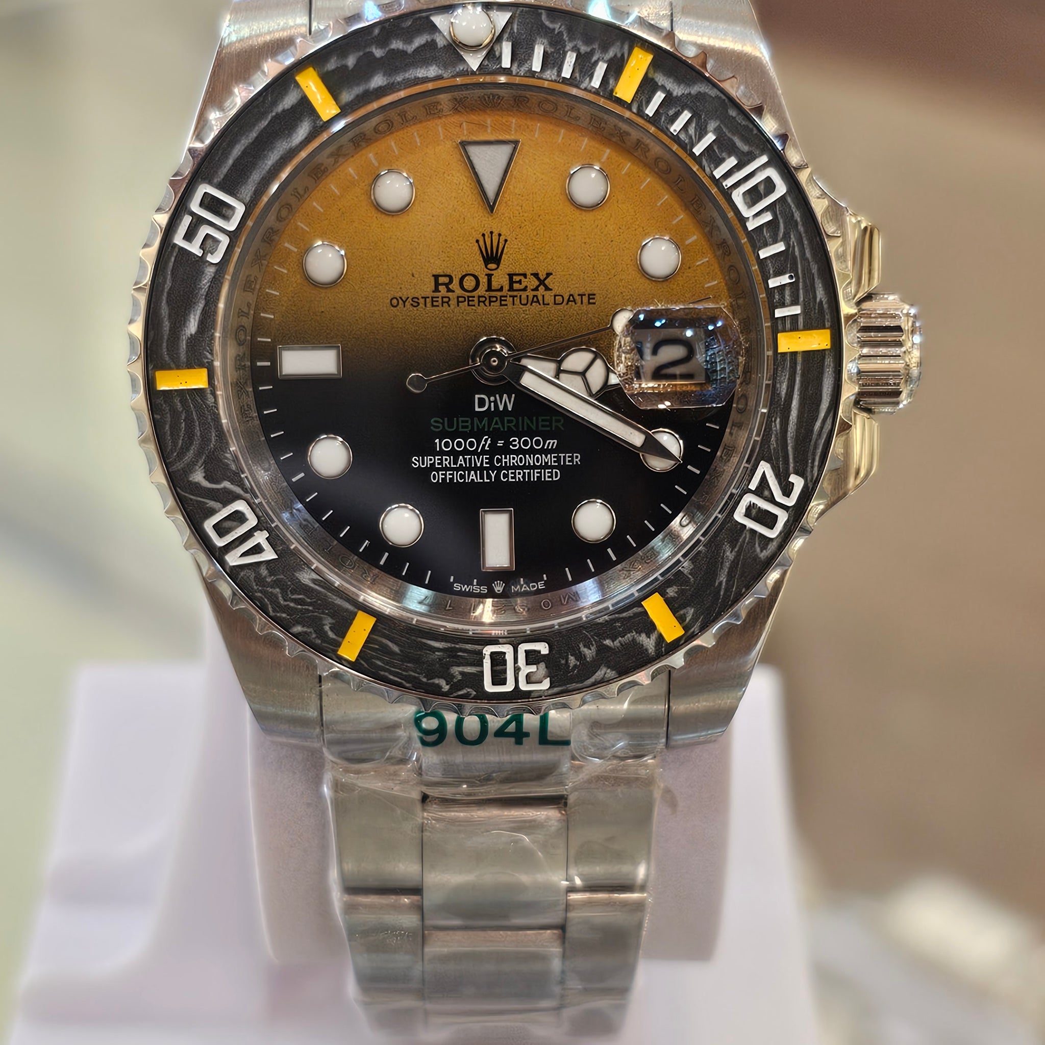 🟠 Master Copy Rolex Submariner DiW Edition – Black &amp; Orange Fade Dial