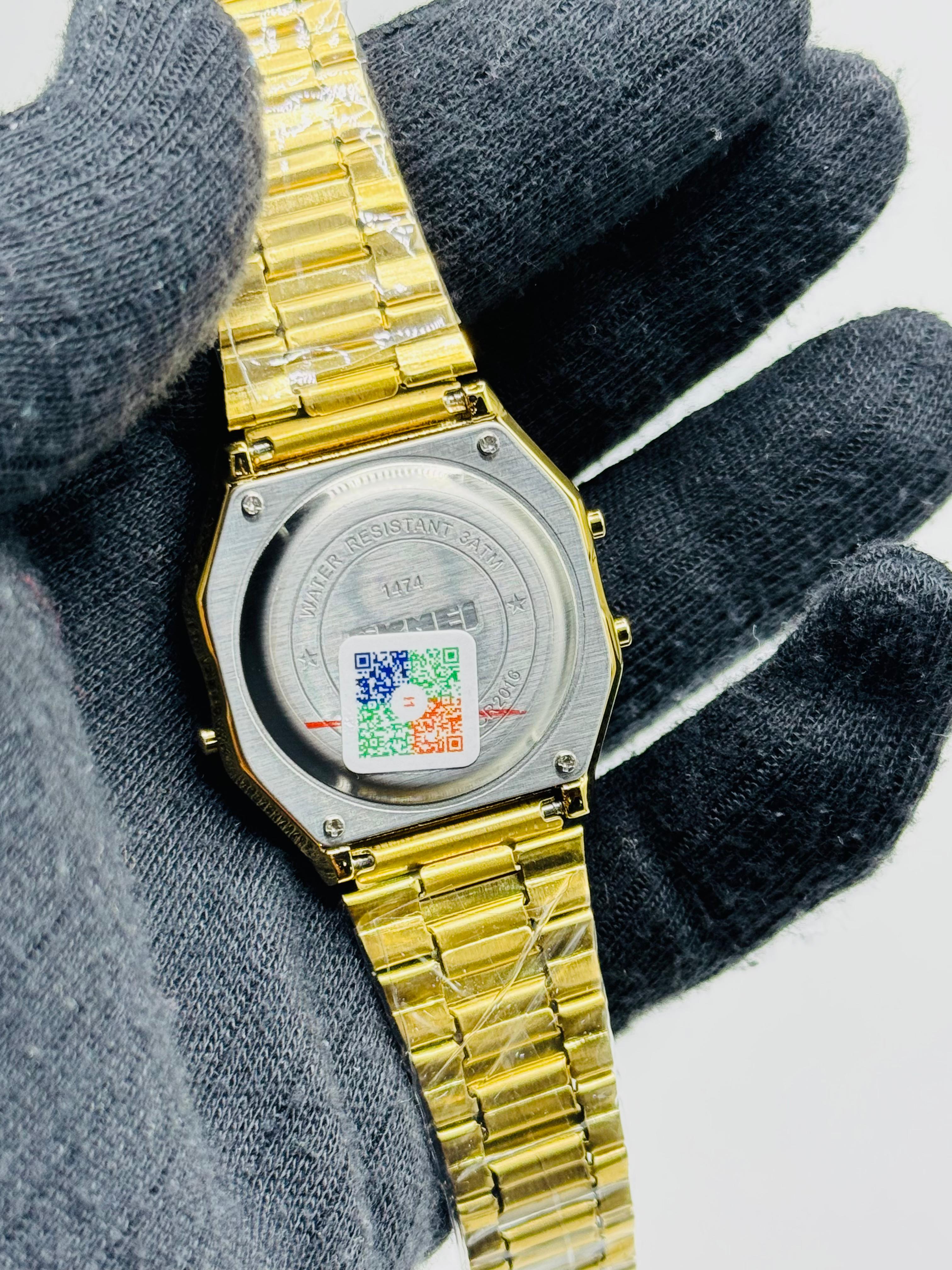 SKMEI 1474 Digital Watch – Golden Stone Bazal Edition